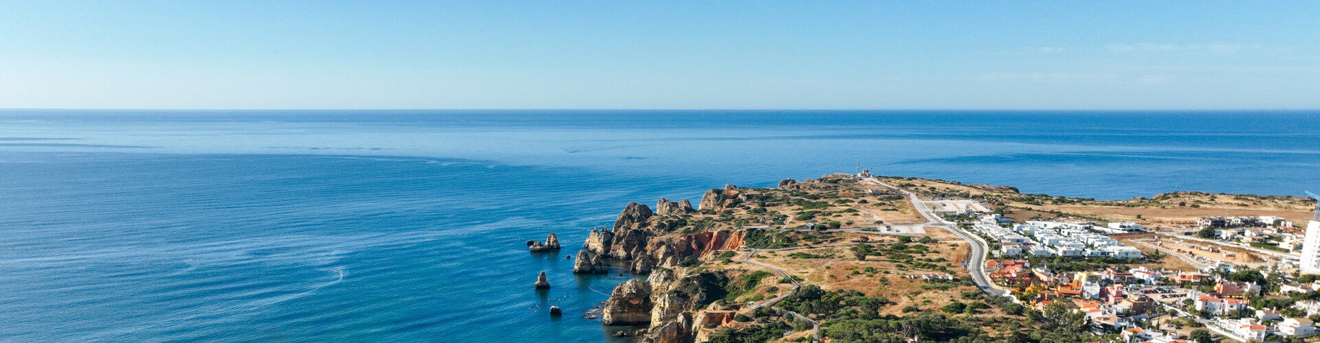 Coastal landscape in the Algarve region of Portugal